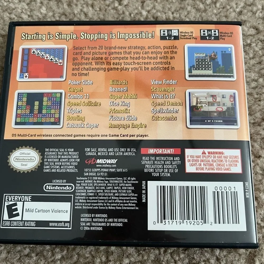 Nintendo DS TouchMaster2 Electronic Game for Kids or Adults